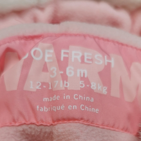 3/6 MONTHS, JOE FRESH, Pink Polkadot Ruffled Snowsuit EUC B27 - Picture 3 of 5